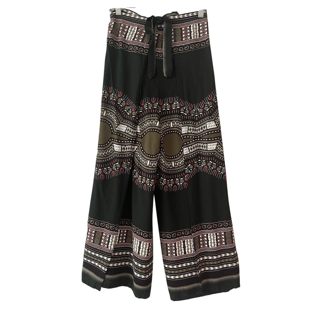 Boho Wide Leg Printed Palazzo Pants Small